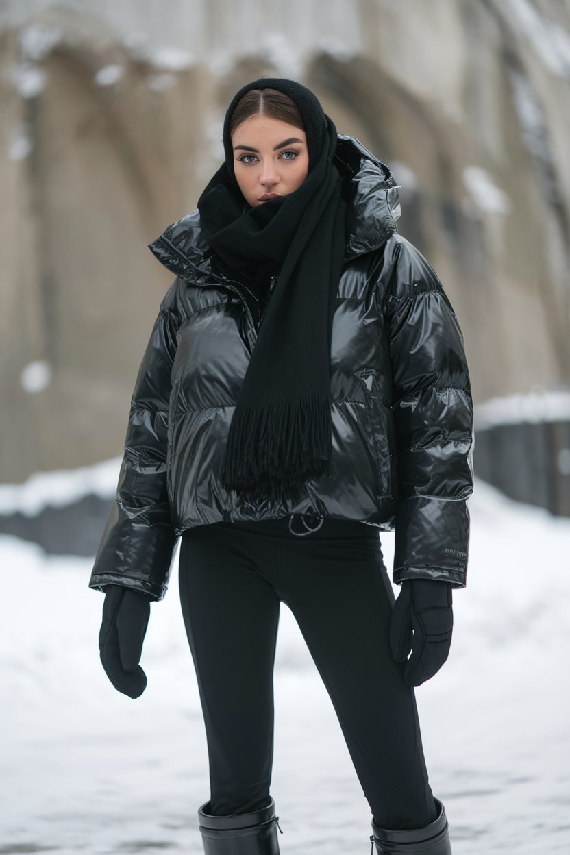 All black winter outfits online