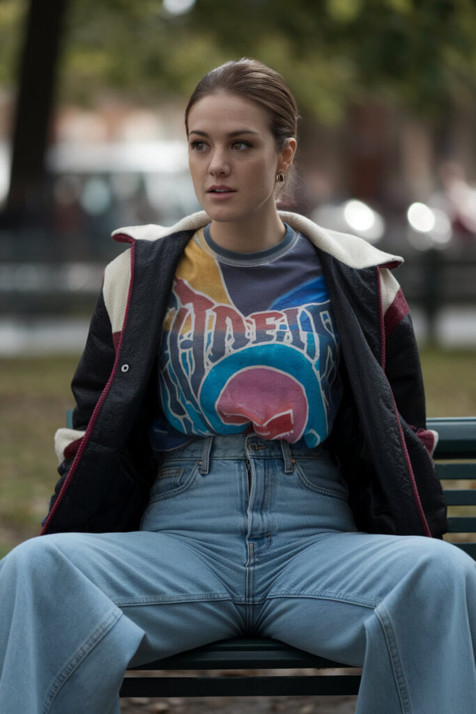 Casual Graphic Tee and High-Waisted Jeans