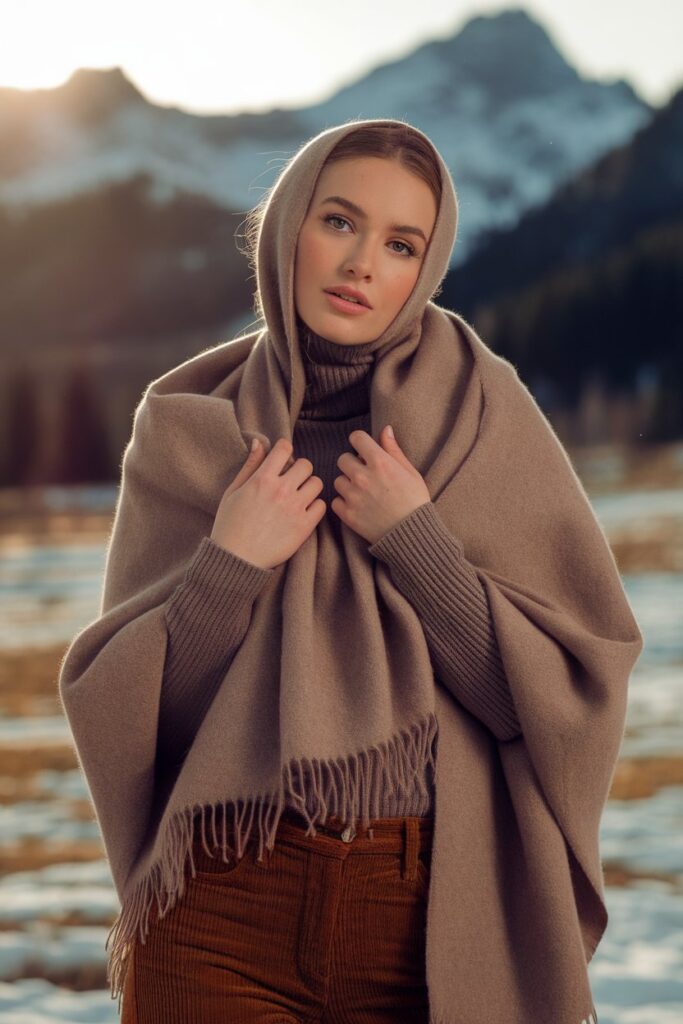 Earthy Tones and Soft Layers for Winter Warmth