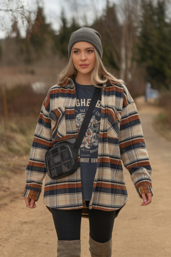 Casual and Comfortable in Plaid Layers