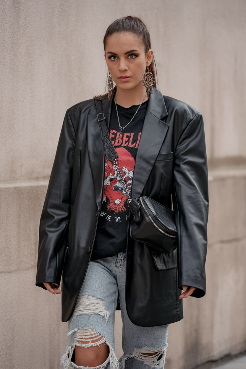 13 Black Leather Blazer Outfits for Women That Offer Timeless Style — free download