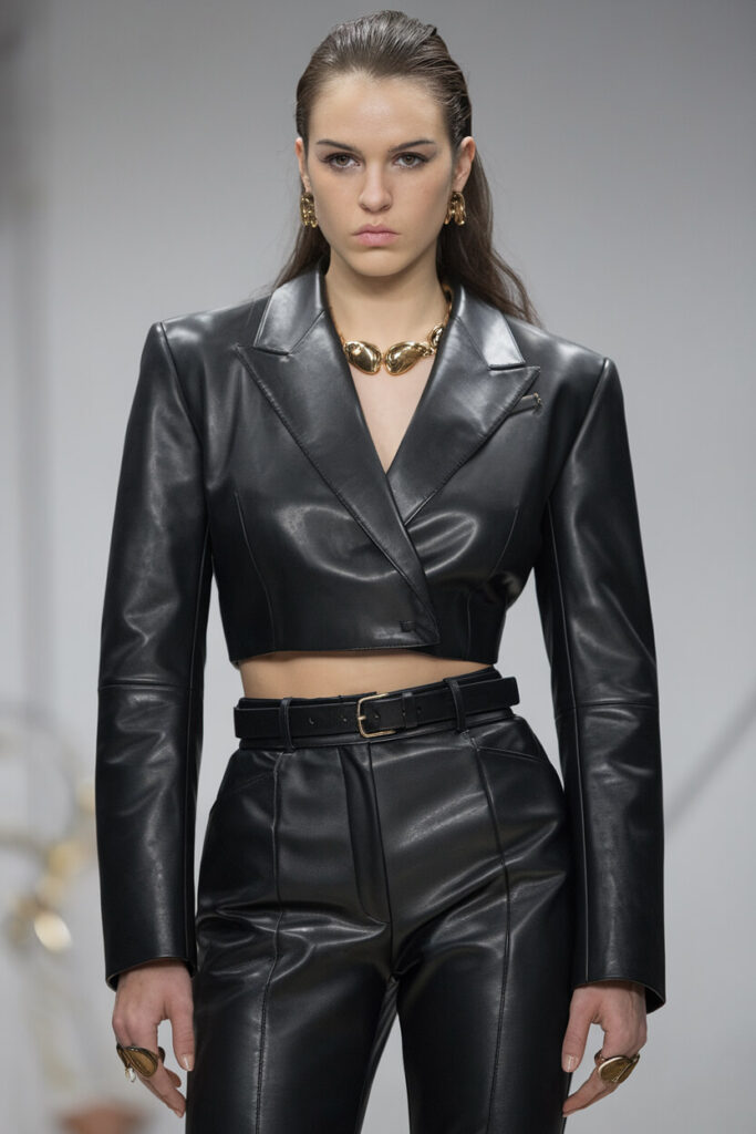 Bold and Modern in Cropped Leather