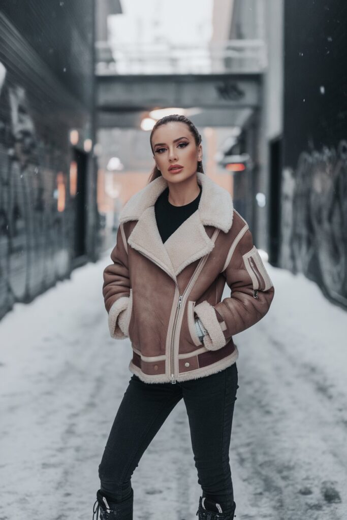 Urban Edge with a Shearling Aviator Jacket