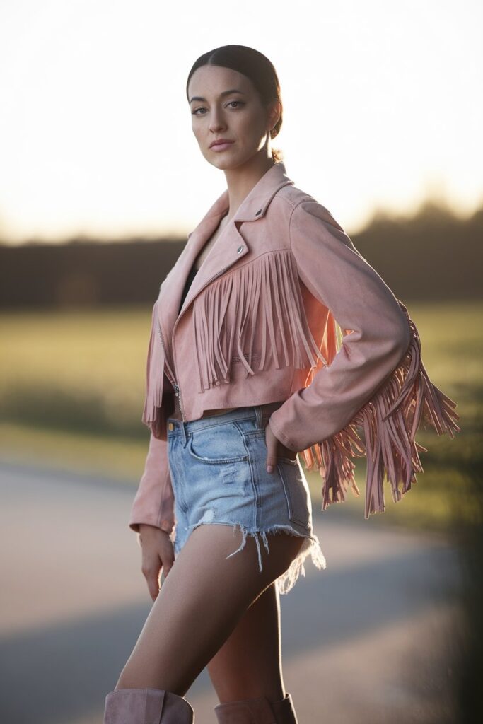 Bright Button-Down and Belted Jeans