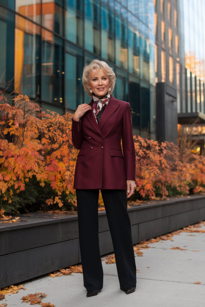 Refined Fall Style with a Touch of Burgundy