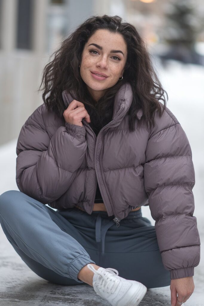 Casual Comfort in Cropped Puffer