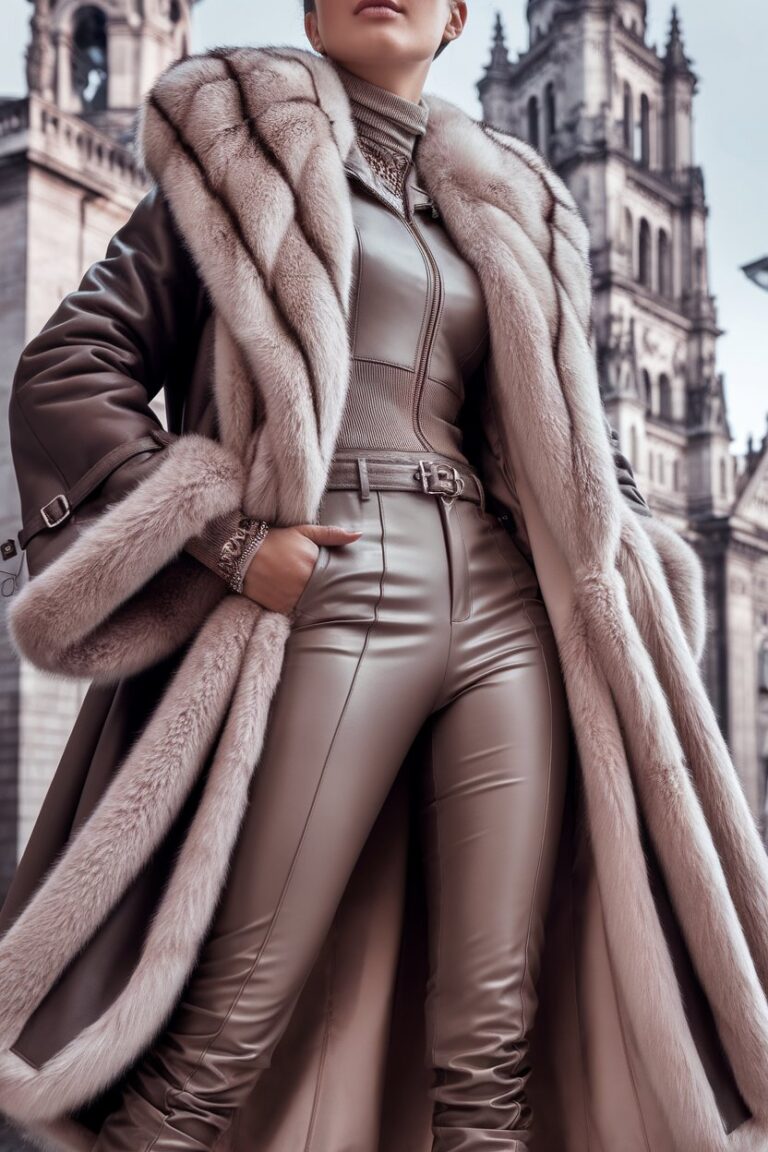 Stunning Leather And Fur Jacket Womens Gallery