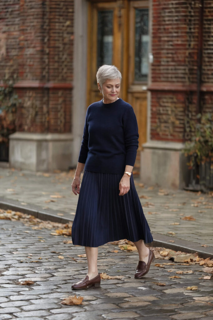 Sophisticated Navy and Pleats for Fall 