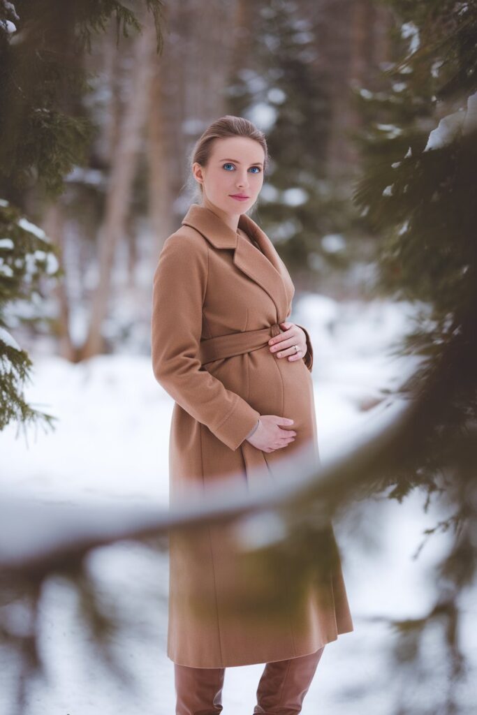 Refined Winter Style for Maternity Elegance