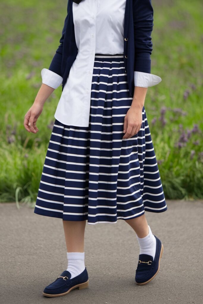 Classic Navy Stripes Paired with Timeless White