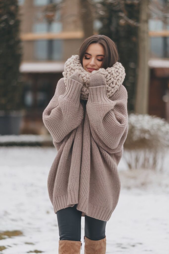 Cozy Oversized Knit with Winter Layers