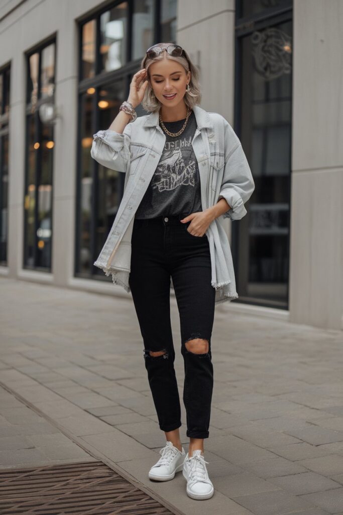 Relaxed Rock-Inspired Streetwear Look