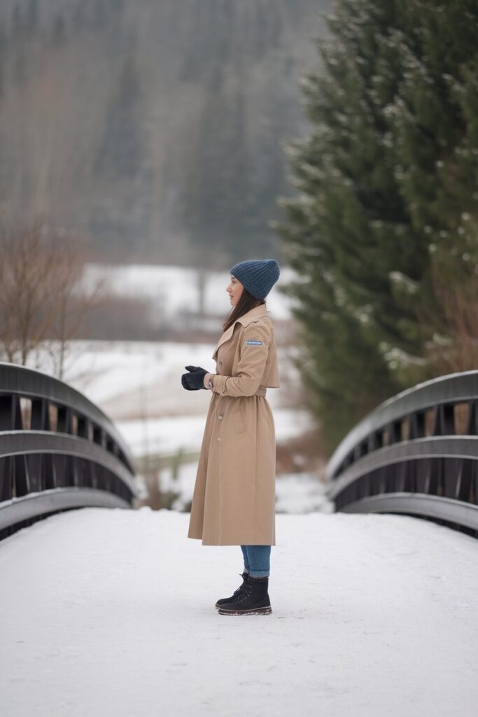 Elegant Winter Stroll with Beanies