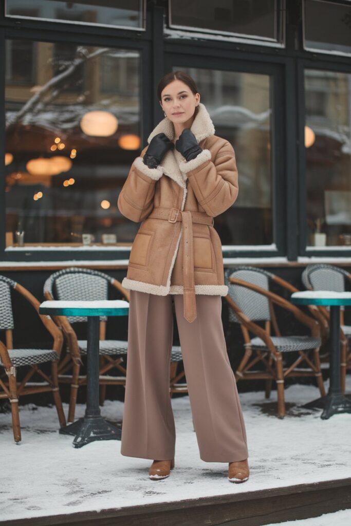 Chic Shearling for Winter Comfort