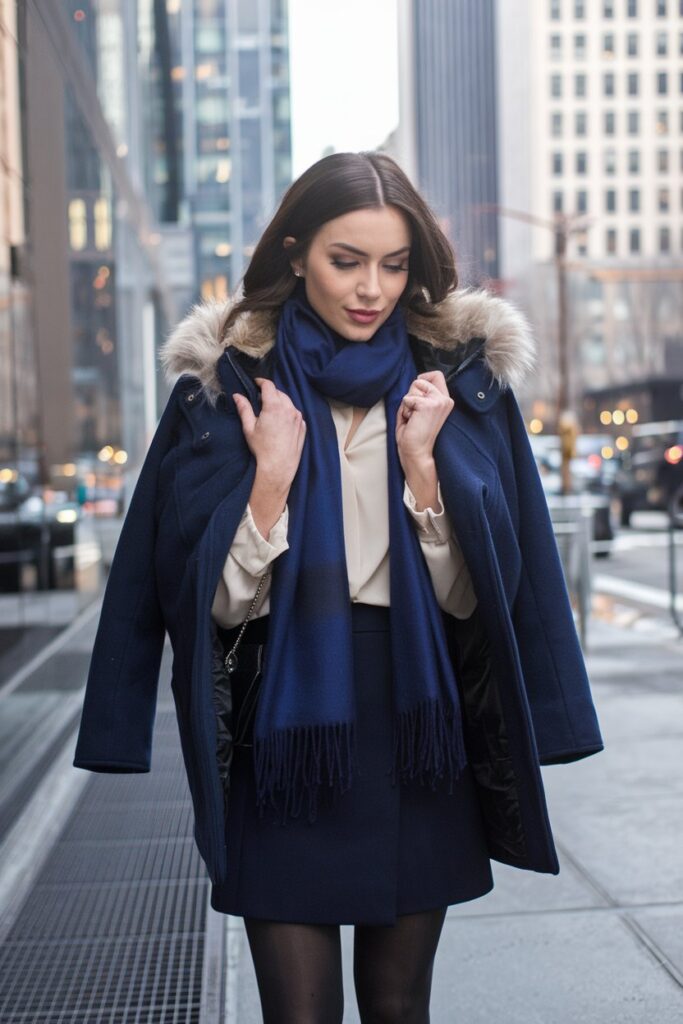 Classic Navy Layers for a Chic Winter Look