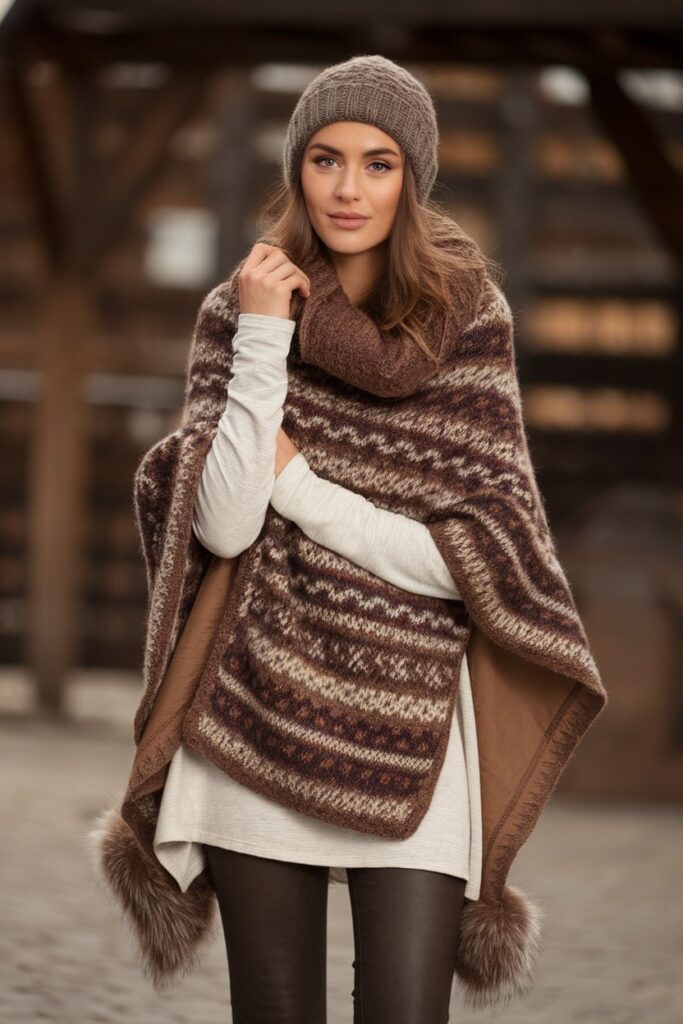 Cozy Layers with a Winter Poncho