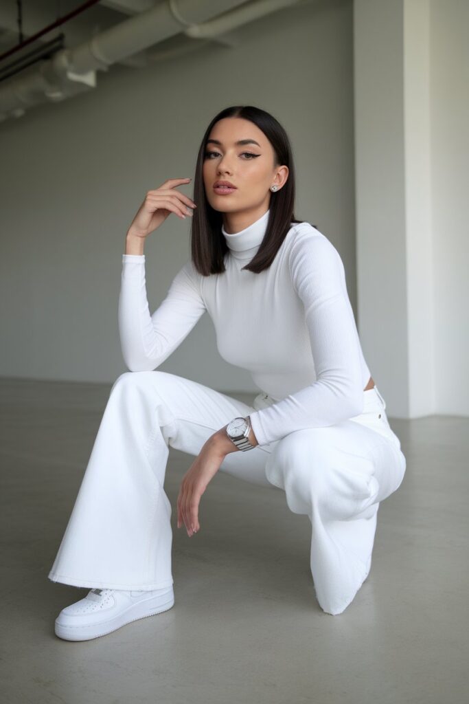 All-White Minimalist Look