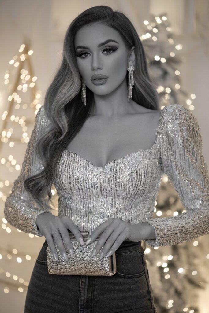 Glamorous Sequin Top for a Festive Night