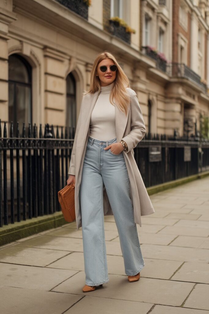 Timeless Elegance with Light Blue Jeans