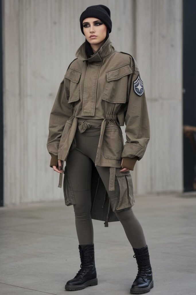 Combat Boot Outfit with a Tactical Streetwear Look