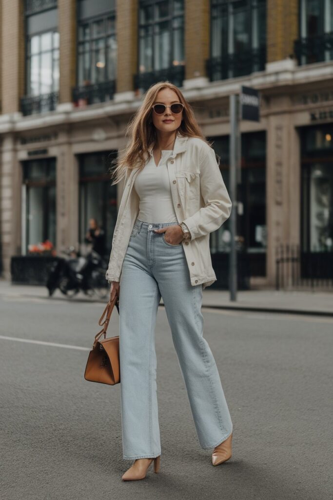 Effortless Street Style with Light Blue Jeans