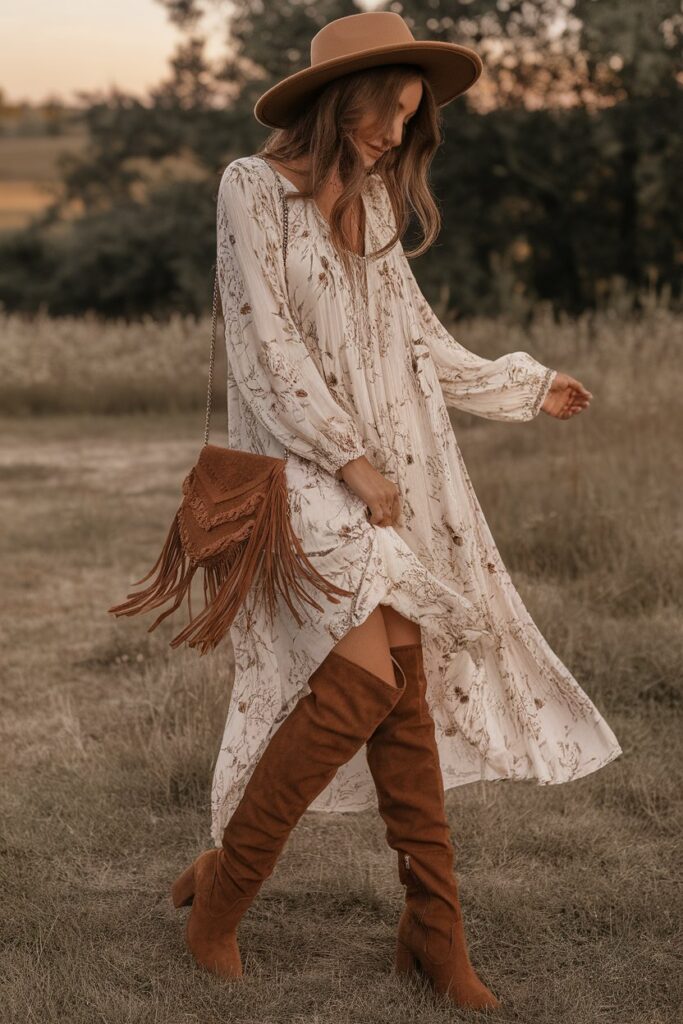 Romantic Bohemian Look for Effortless Style