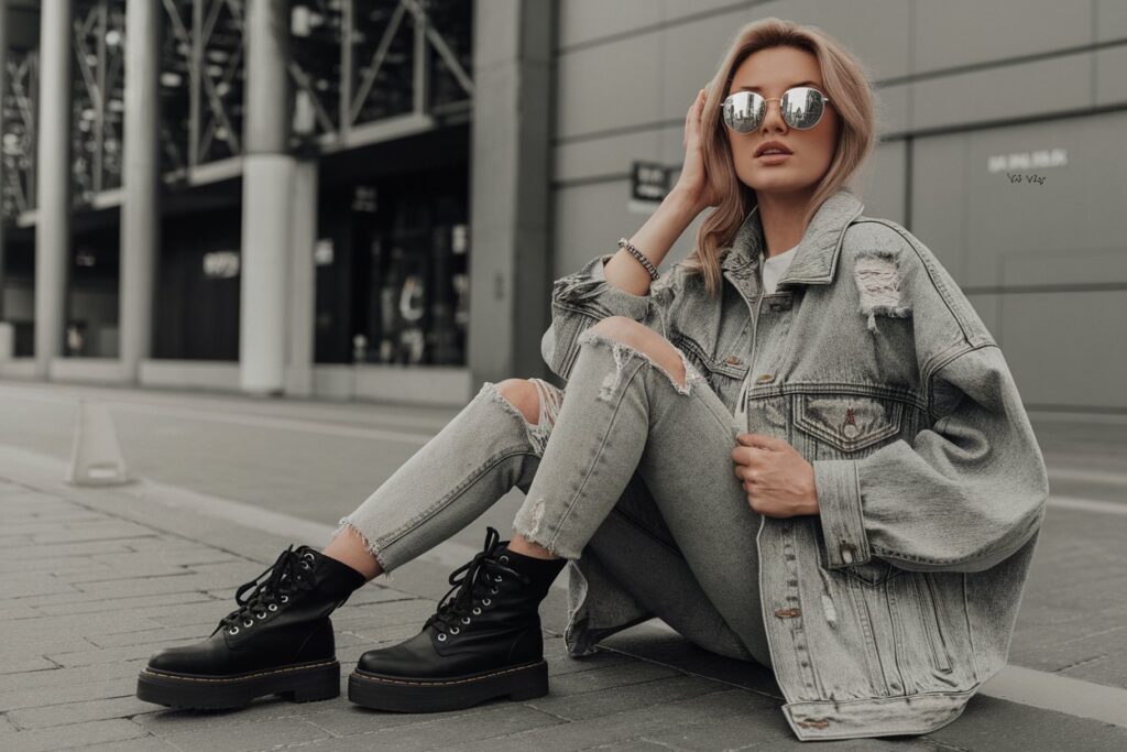 blazer with boots womens