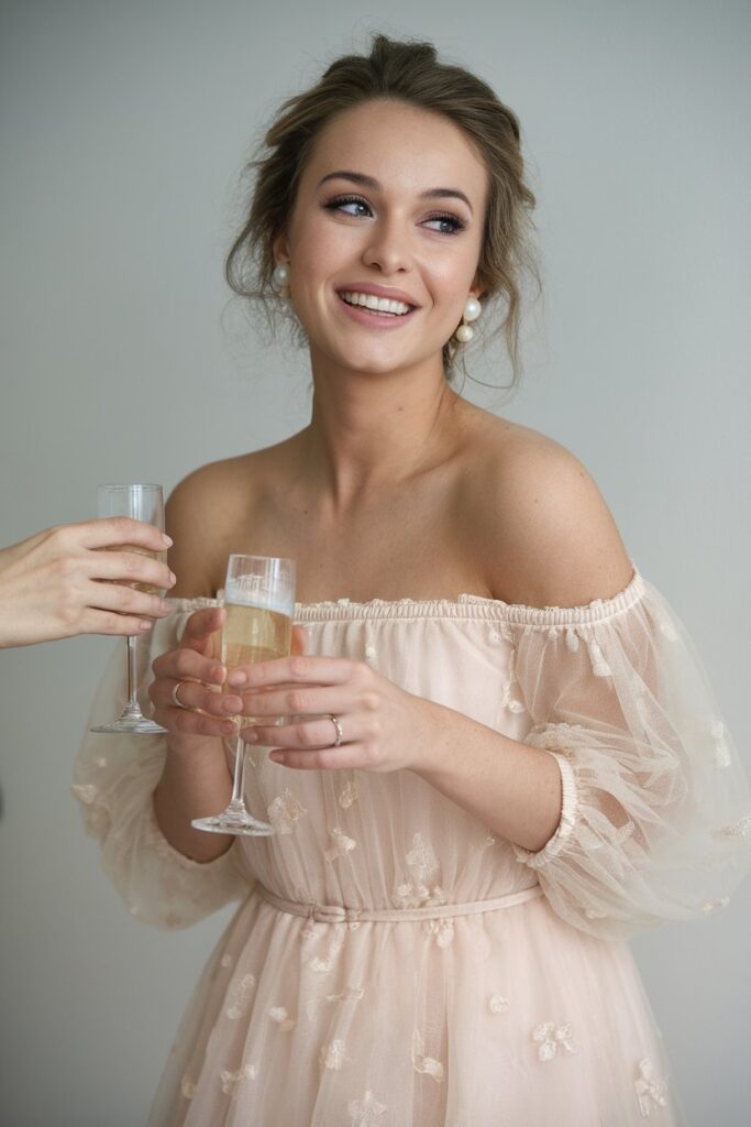 Celebrate in an Off-Shoulder Tulle Dress