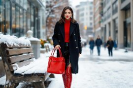 13 Winter Outfits With Red Bag That You Need To Try Now