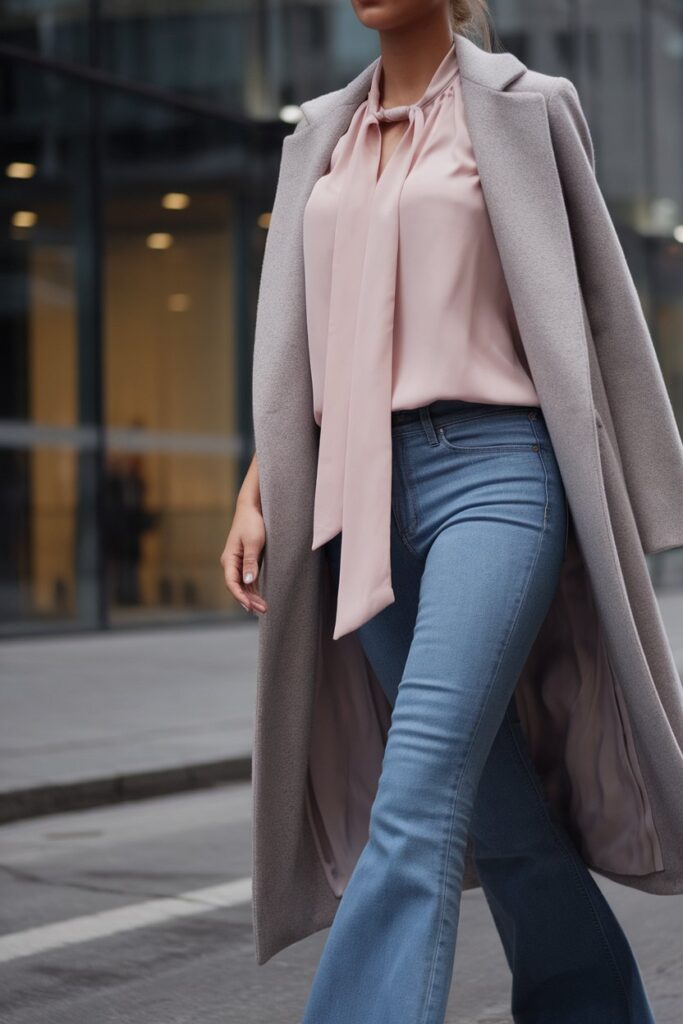 Sophisticated Winter Look With Flare Jeans