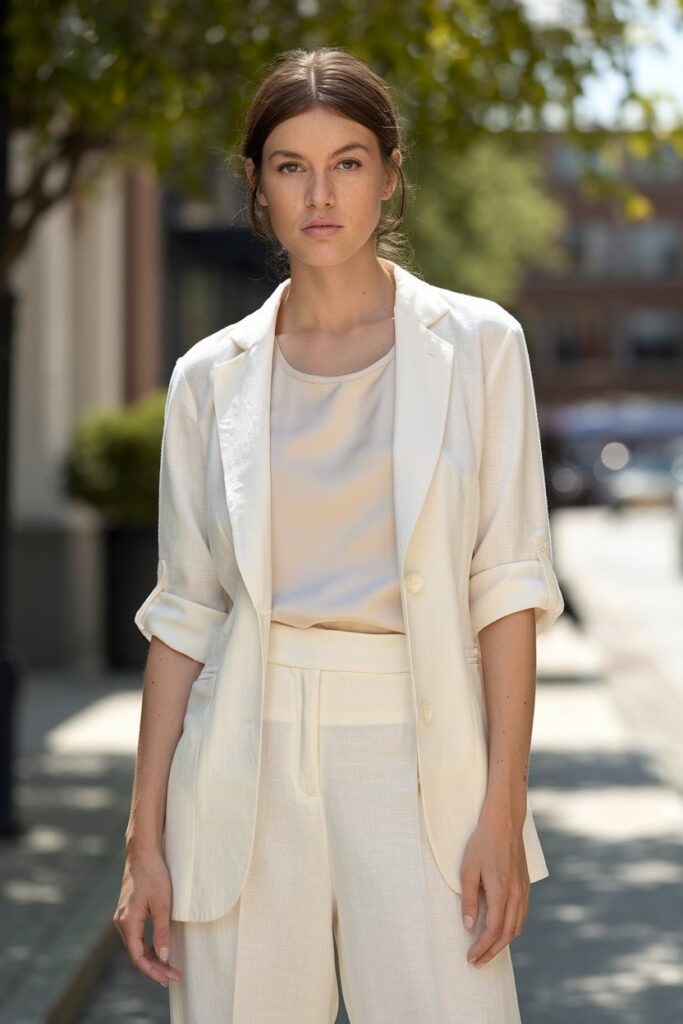 14 summer outfits with white pants for everyday wear and easy style
